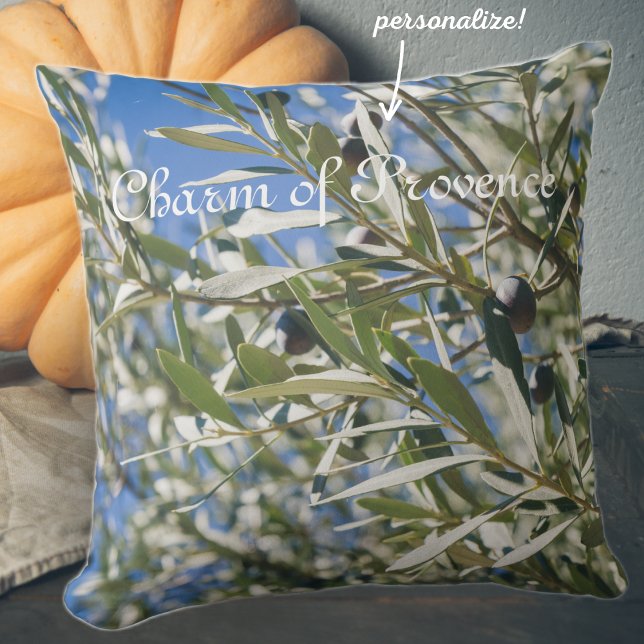 Green Olive Tree with Black Fruits Cushion (Creator Uploaded)