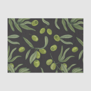 Green Olives and Leaves   Tissue Paper