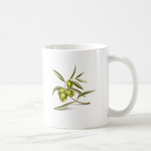 Green olives branch coffee mug