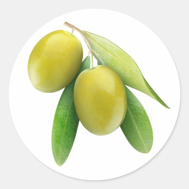 Green olives classic round sticker (Front)