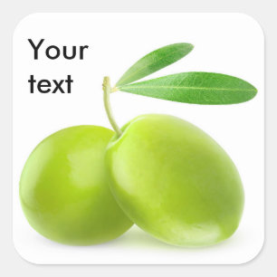 Green olives square sticker