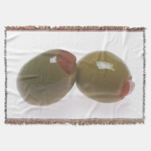 Green Olives Throw Blanket