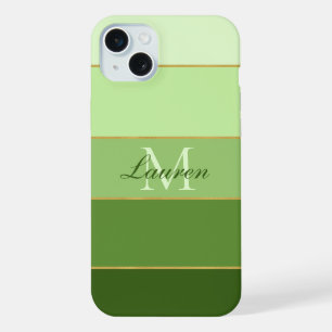 Green Ombre Colour Block Personalised iPhone 15 Plus Case