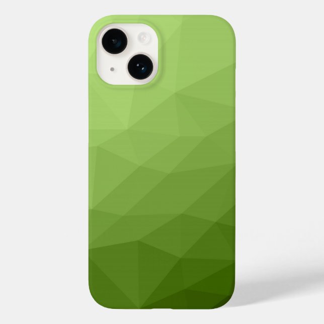 Green ombre geometric mesh ombre pattern Case-Mate iPhone case (Back)