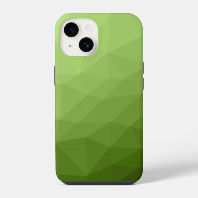 Green ombre geometric mesh ombre pattern iPhone case (Back)