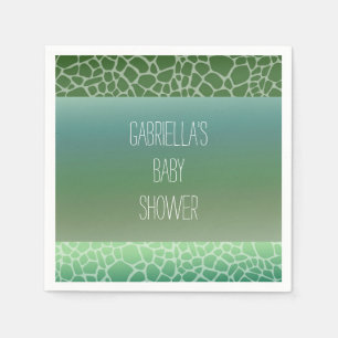 Green Ombre Giraffe Print Baby Shower Napkin