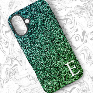 Green Ombre Girly Printed Glitter Stylish Cute  iPhone 16 Plus Case