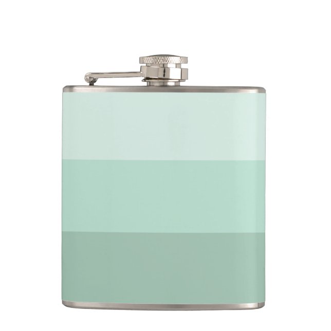 Green Ombre Striped Hip Flask (Front)