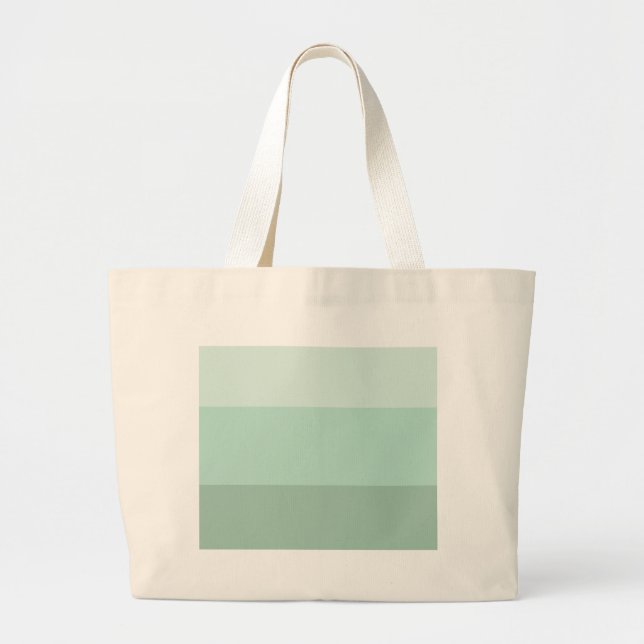 Green Ombre Striped Large Tote Bag (Front)