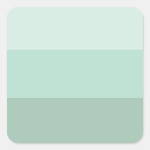 Green Ombre Striped Square Sticker