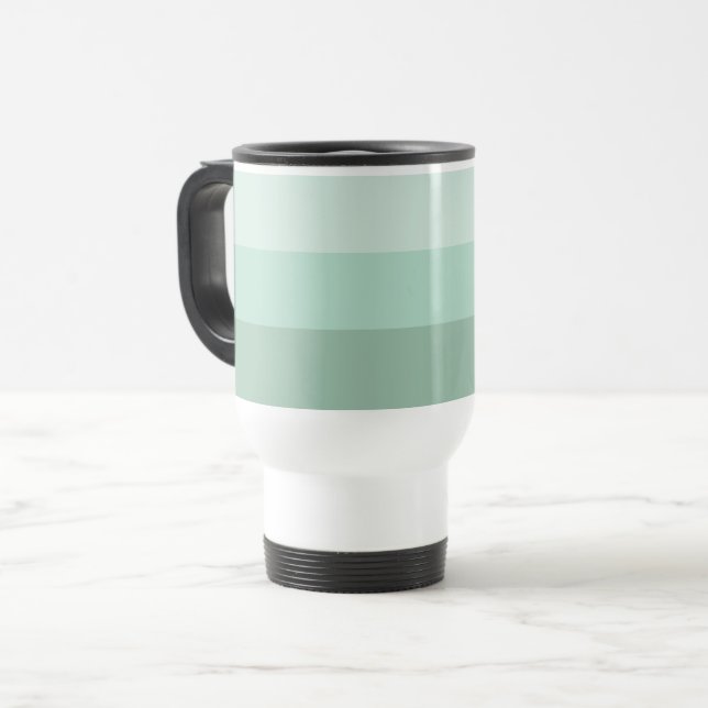 Green Ombre Striped Travel Mug (Front Left)