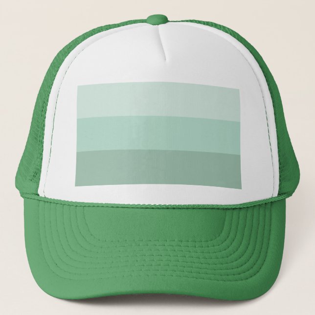 Green Ombre Striped Trucker Hat (Front)