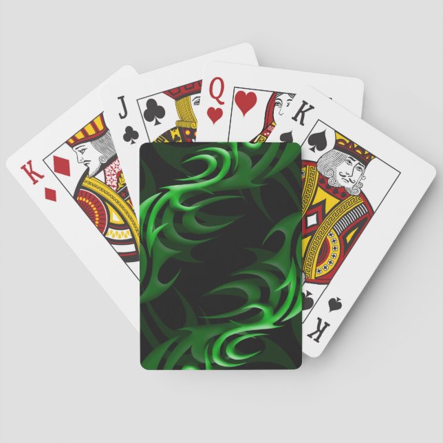 Green on Black "Smoke" Playing Cards (Back)
