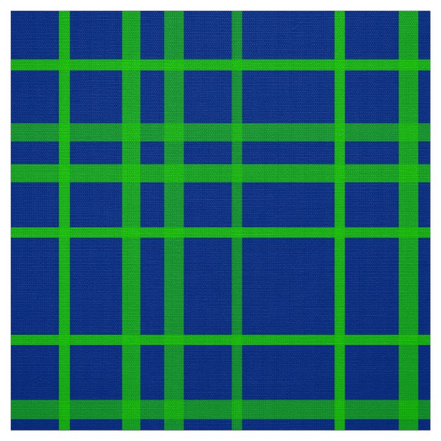Green On Blue Tartan Plaid Pattern Design  Fabric (Swatch)