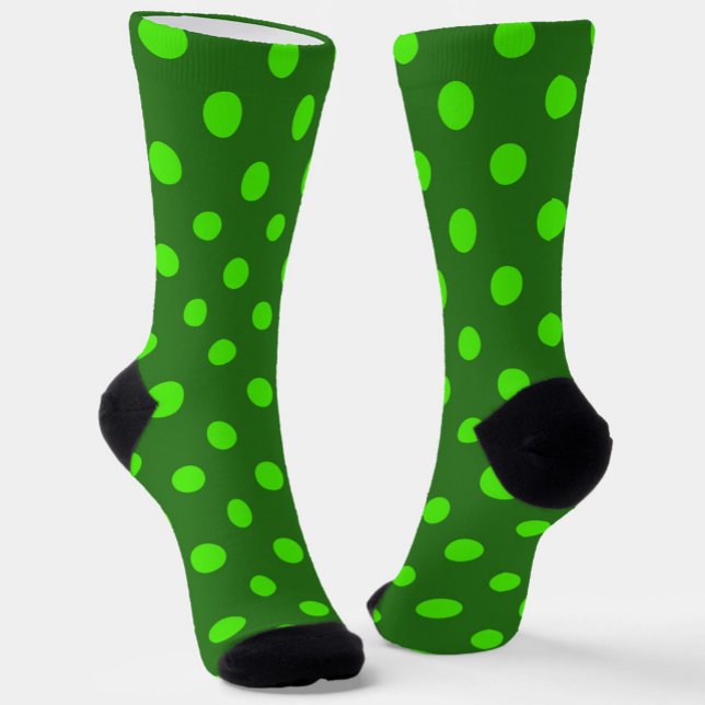 Green On Dark Green Polka Dots Pattern Design  Socks (Creator Uploaded)