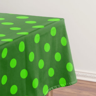 Green On Dark Green Polka Dots Pattern Design  Tablecloth