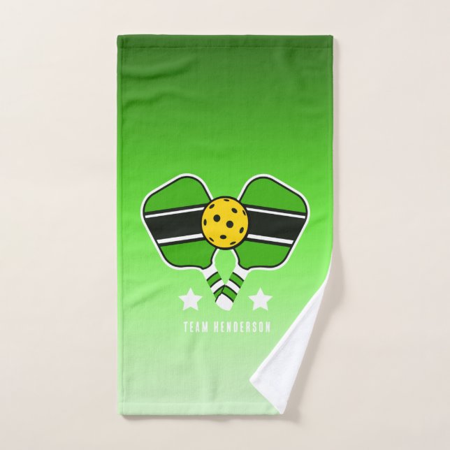  Green on green faded back Customisable name Hand Towel (Hand Towel)