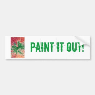 Green on Red and Orange Paintball Bumper Sticker
