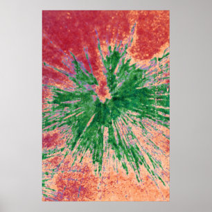 Green on Red and Orange Paintball Poster