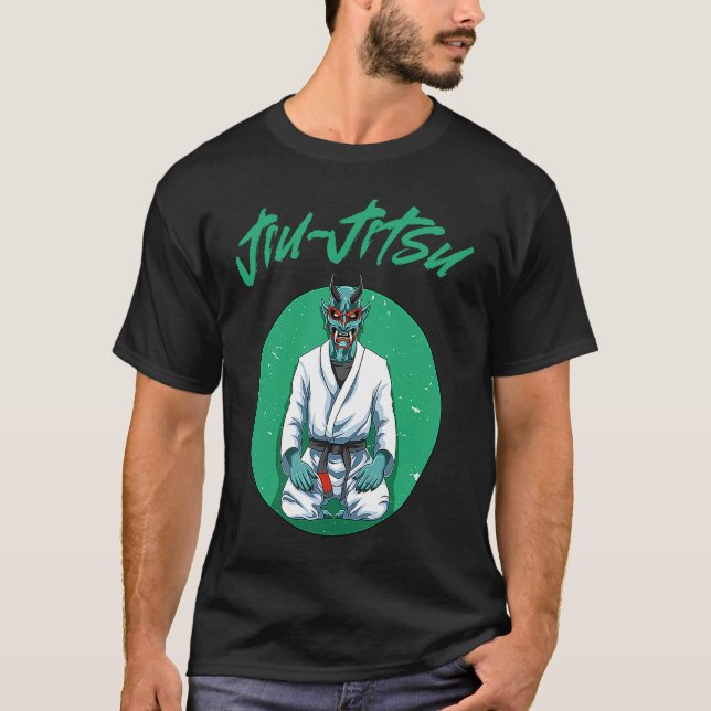 Green Oni Demon  Brazilian Jiu Jitsu BJJ T-Shirt (Front)