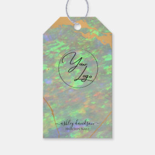 Green Opal Gift Tags   Logo Business String Tags