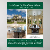 Green Open House Welcome Real Estate Photo