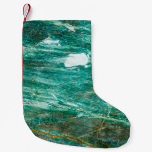 Green or Emerald Marble texture background Small Christmas Stocking