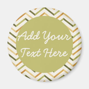 Green/Orange Chevron Custom Round Magnet