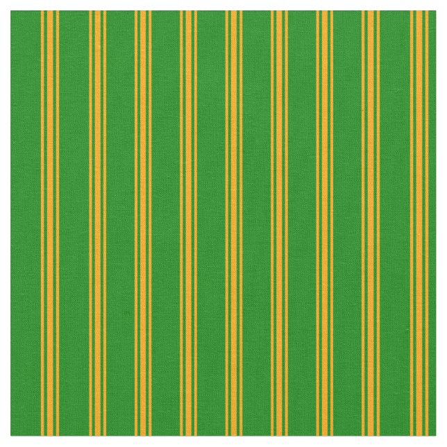 Green & Orange Coloured Lined/Striped Pattern Fabric (Close Up)