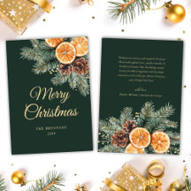 Green Orange Elegant Citrus Christmas