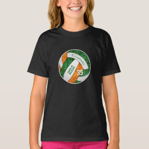 Green orange girly volleyball team colours T-Shirt