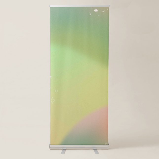 Green Orange Gradient Colour Best Vertical Retractable Banner (Front)