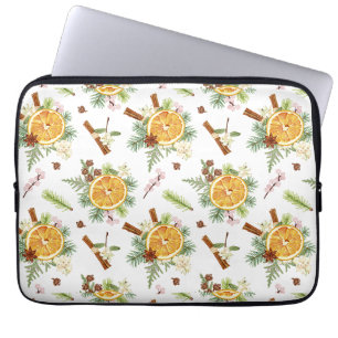 Green Orange Joyful Christmas Holiday Gift  Laptop Sleeve