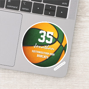Green orange kids basketball team gifts