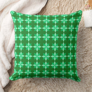 GREEN & ORANGE MARDI GRAS STAR PATTERNS CUSHION
