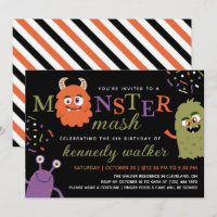 Green Orange Monster Mash Halloween Party