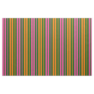 Green Orange Pink Vertical Stripes Design   Fabric