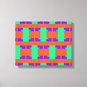 green orange purple abstract art pattern canvas print