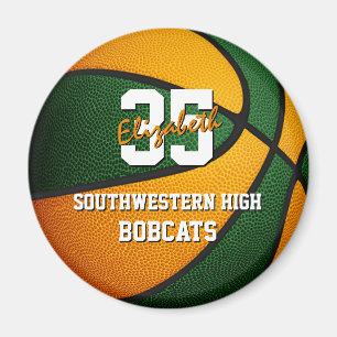 green orange school basketball team colours magnet