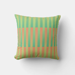 Green Orange Striped Pattern Cushion
