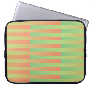 Green Orange Striped Pattern Laptop Sleeve
