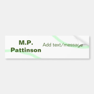 Green orange stripes add name text message simple  bumper sticker