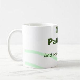 Green orange stripes add name text message simple coffee mug