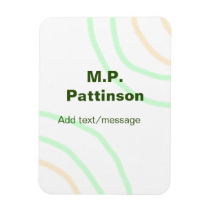 Green orange stripes add name text message simple magnet