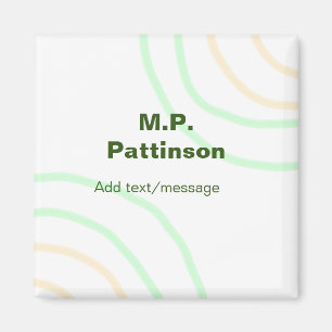 Green orange stripes add name text message simple  magnet