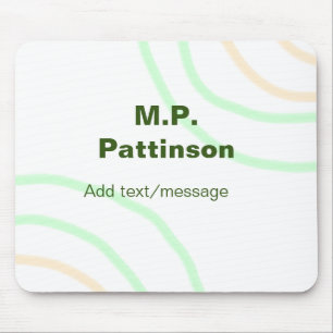 Green orange stripes add name text message simple mouse mat