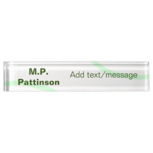 Green orange stripes add name text message simple  nameplate
