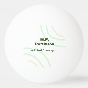 Green orange stripes add name text message simple  ping pong ball