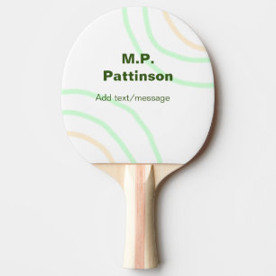 Green orange stripes add name text message simple ping pong paddle