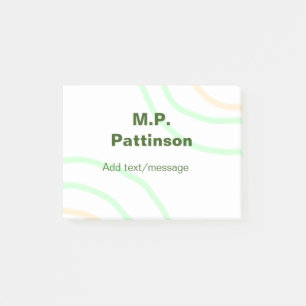 Green orange stripes add name text message simple  post-it notes